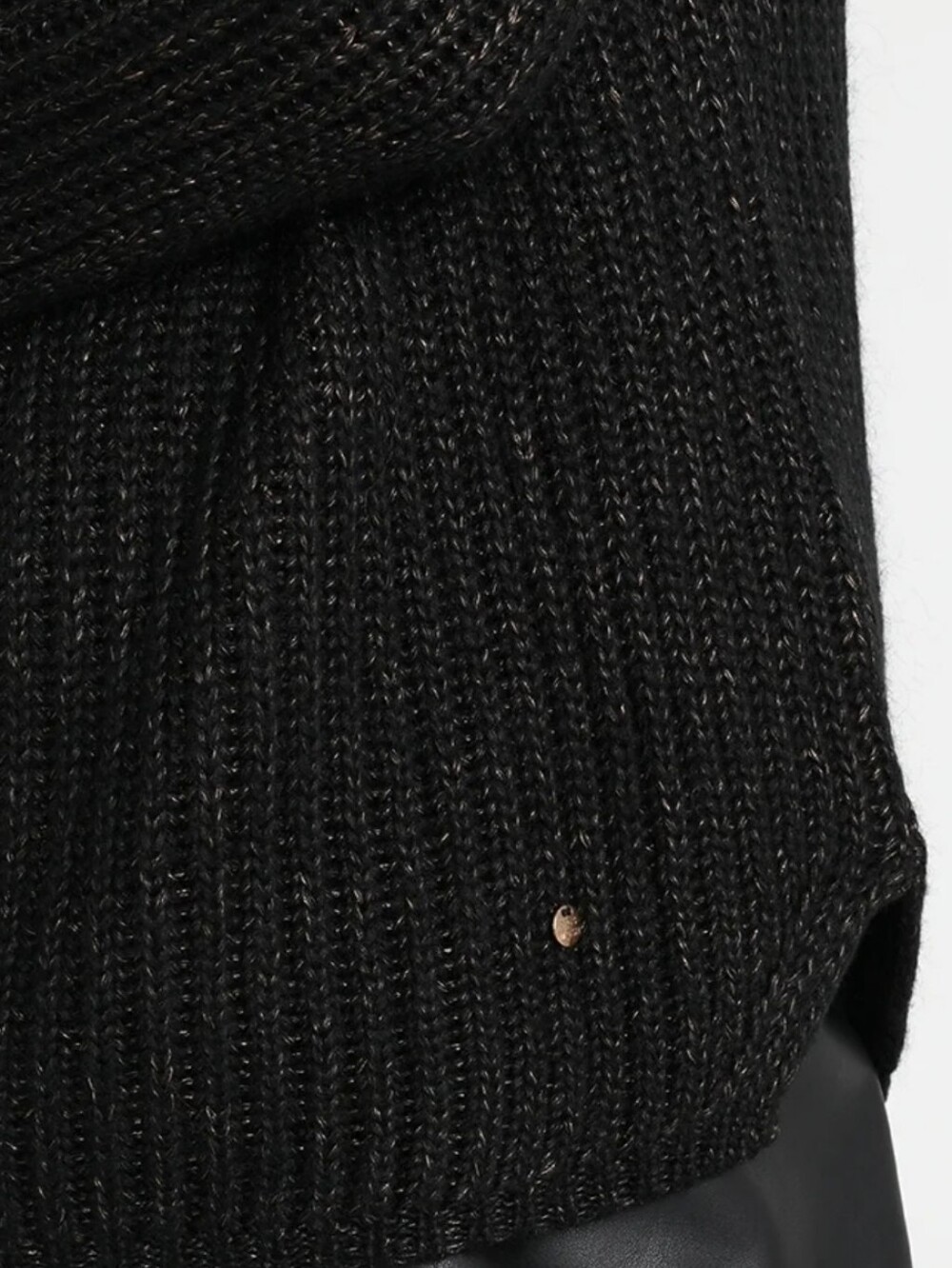 MOS MOSH Black Ribbed Button-Shoulder Sweater - Picture 4 of 10